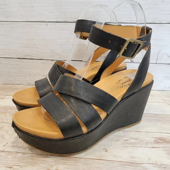 Kork-Ease Black Platform Sandals - Picture 2 of 13